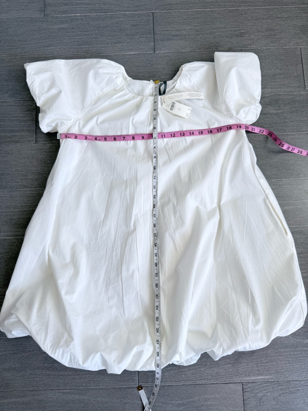 NWT Anthropologie Puff Sleeve Bubble Hem Mini Dress White XXS Coastal Bridal - Picture 12 of 12
